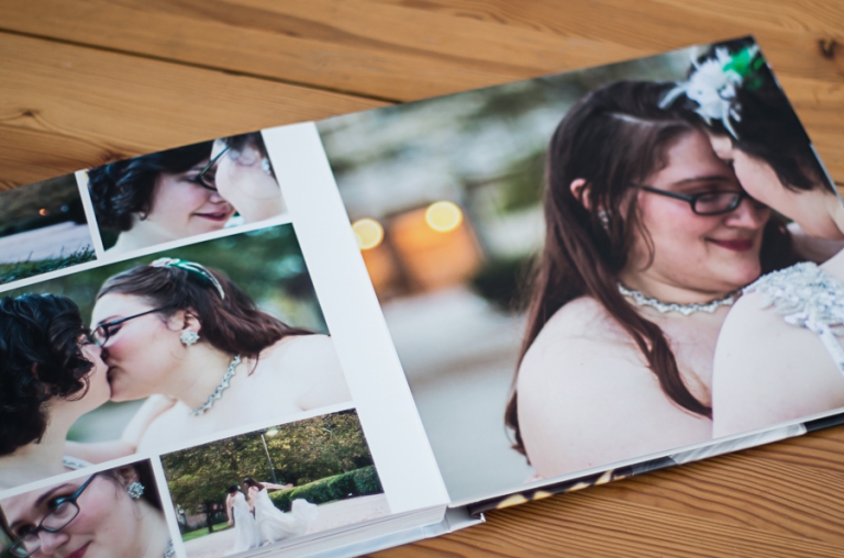 Lauren and Toni's LGBT Wedding Storybook Album full spread lay-flat pages